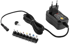 Fuente de alimentación universal 3/4,5/5/6/7,5/9/12 V 1A (1000mA), 8 enchufes adaptadores, 150cm - Imagen 1 de 7