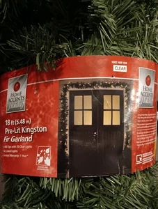18 Fuß Pre-Lit Kingston Tanne Girlande 280 Spitzen klare Lichter Weihnachten Home Akzente - Bild 1 von 5