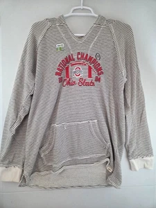 Ohio State Buckeyes 2024 National Champions Terry Hoodie Striped Women's XL NEW - Picture 1 of 3