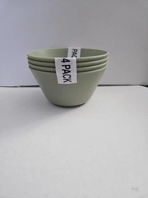 4 Dishwasher Freezer Safe Microwavable Plastic Reusable Small Bowls Olive Green - Image 1 of 4