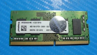 HP 14-dk1025wm Kingston 4GB 1Rx16 PC4-2666V Memory RAM SO-DIMM HP26D4S9S1ME-4 - Image 1 of 2