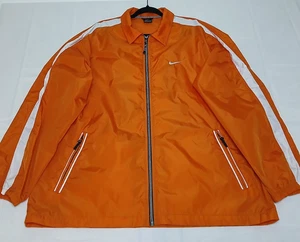 Vintage Y2K Nike Full Zip Track Jacket Windbreaker Mens Size Large Orange White - Picture 1 of 11