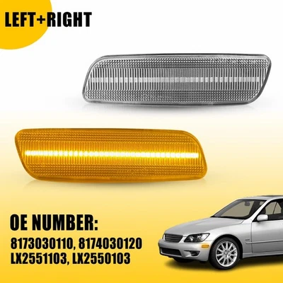 Luces de señalización laterales transparentes para parachoques delantero GS300 1998-2005 2X C Foto 1 de 4