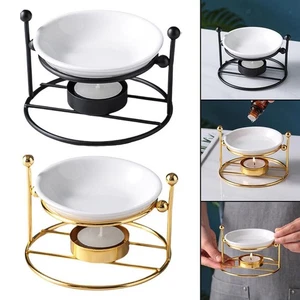 Essential Oil Burner Ceramic and Metal Wax Melter Candle Warmer - Picture 1 of 15