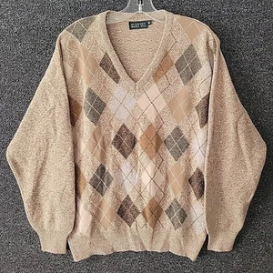 Blarney Woolen Mills Pure New Wool Knit Sweater Men's Sz M Diamond Pattern - Picture 1 of 6