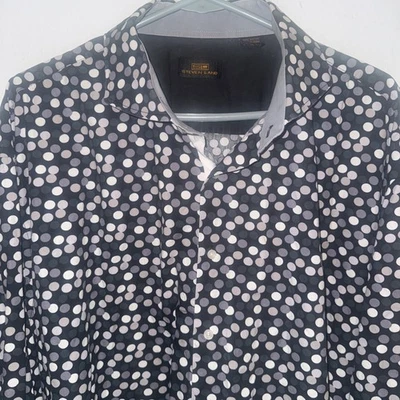 Camisa Steven Land Puño Francés Para Hombre Lunares Calce Moderno Algodón Talla 19 36/37 Bonita Foto 1 de 4