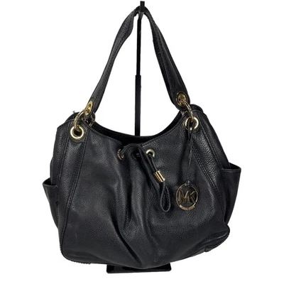 Michael Kors Ludlow Lambskin Black Leather Shoulder Bag Purse Gold Tone Hardware - Image 1 of 4