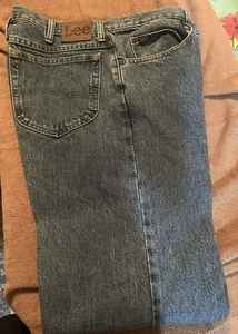 Vintage Lee Jeans Herren 38x32 Blau Denim Straight Leg Medium Stone Wash 90s - Bild 1 von 6