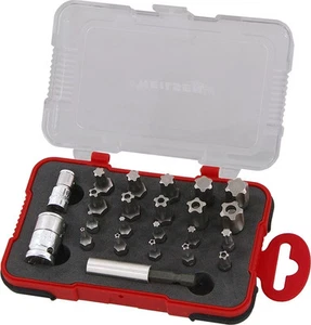 23 Piece Star Torx Plus Security Bit Set - Tp10 To Tp60 & Tps10 To Tps60 - Picture 1 of 4
