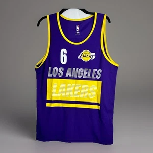 NBA Los Angeles Lakers #6 LeBron James Hombre Talla Grande Sin Mangas Púrpura Amarillo - Imagen 1 de 4
