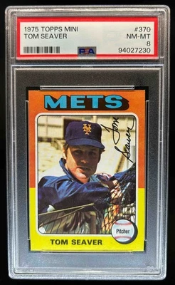 Topps Mini Tom Seaver #370 Mets 1975 PSA 8 Foto 1 de 2