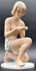 Wallendorf Nude Porcelain Figurine Woman Kneeling Kurt Steiner 1508 Germany - Picture 1 of 21