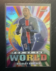 2024 Topps Finest UEFA Club Competitions Top of the World Bradley Barcola #TW-8 - Bild 1 von 2