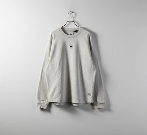 G-Star Raw Sweatshirt Women's XS Relaxed Fit Back Graphic Logo Pullover White - Picture 1 of 15