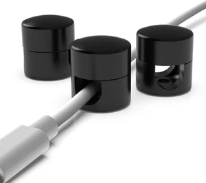 Anclajes de cable para organización de escritorio negro | Cable de aluminio premium - Imagen 1 de 9
