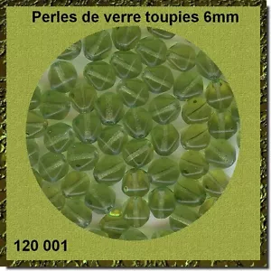 120001 *** 40 böhmische Glasperlen, TOUPIES 6mm, OLIVIN - Bild 1 von 1