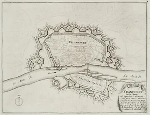 Frankfurter Stadtbefestigung, um 1694, Radierung Barock Unbekannt (17.Jhd) - Bild 1 von 4