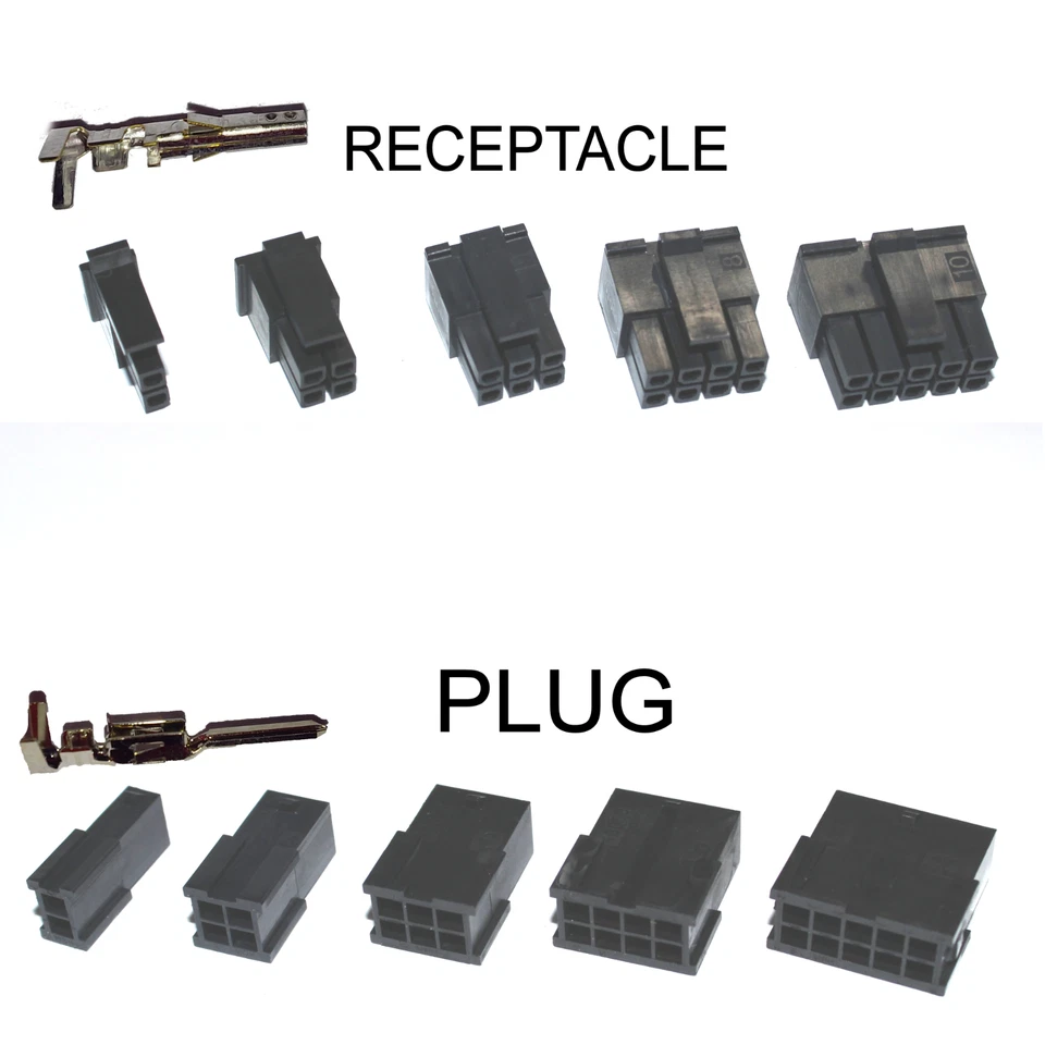 Molex Micro-fit 2/4/6/8/10/12 Way connectors Plug or receptacle with crimps - Image 1 of 1