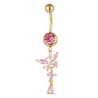 Shiny Zircon Butterfly Pendant Crystal Belly Button Rings Fashion Navel Nail Shi