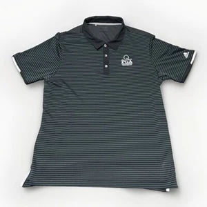 Adidas Climachill Shirt Mens L PGA Tour 2017 Golf Polo Performance Black Striped - Picture 1 of 12