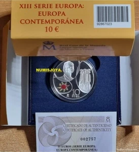 SPAIN 10 EUROS SILVER YEAR 2016 SERIES EUROPE CONTEMPORARY SALVADOR DALI. RARE. - Picture 1 of 3