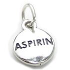 Tablet sterling silver charm .925 x 1 Headache drug Asprin charms