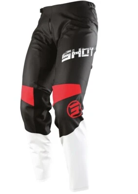 PANTALONI PANT CROSS ENDURO SHOT DEVO SLAM BLACK RED ROSSO TG 38 - Imagen 1 de 4