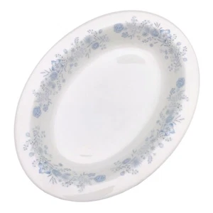 Wedgwood Belle Fleur Oval Vegetable Bowl Blue Flowers Platinum Rim Bone China - Picture 1 of 7