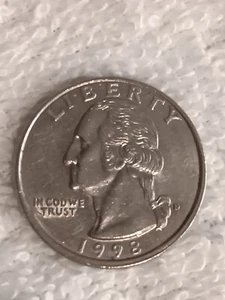 1998 D Washington Quarter Off Center Strike - Denver Mint Error Coin - (G) - Picture 1 of 1