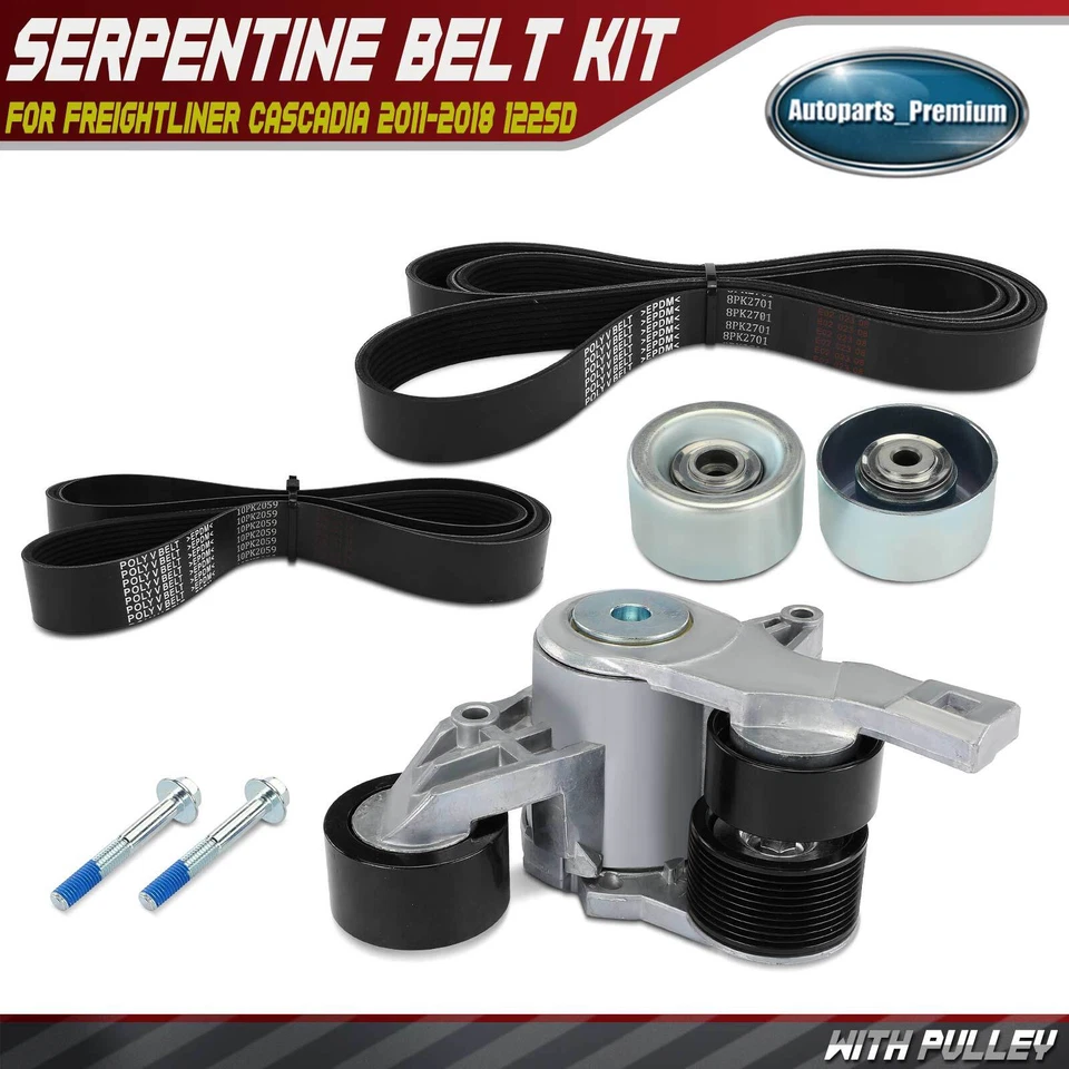4x Kit de Componentes de Acionamento por Correia Serpentine para Freightliner Cascadia 2011-2018 122SD - Imagem 1 de 4
