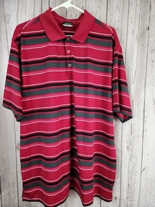 Nike Golf Dri-Fit Polo Shirt Men's Sz XL Deep Pink Multicolor Stripes PINK LOGO - Picture 1 of 14