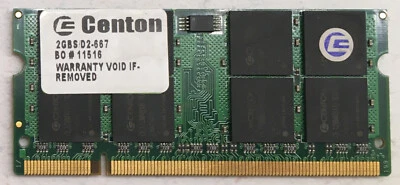 Centon 2GBS/D2-667 2GB PC2-5300 667MHz DDR2 SODIMM RAM USA - Image 1 of 2