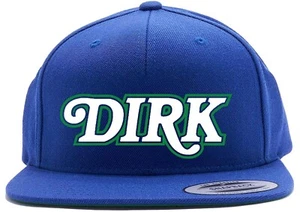 Blaue Dirk Nowitzki Dallas Mavericks Dirk Text Snapback Mütze - Bild 1 von 1