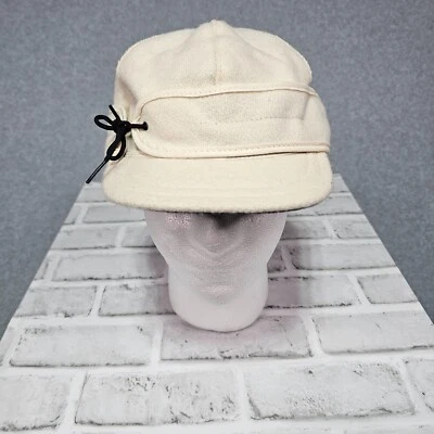 "Gorra gorra de lana crema Stormy Kromer para mujer hecha en EE. UU. corbata trampera talla 7 1/2"" cálida" Foto 1 de 4