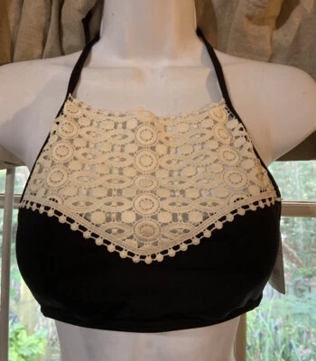 Top de natación bikini Kenneth Cole Reaction negro talla pequeña talla S NUEVO Foto 1 de 4