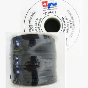 New Texas Lace Company Sealed Spool Black Suede Lace 1/8" Wide by 25 Yards - Picture 1 of 4