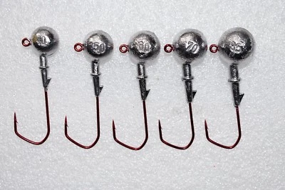 5 Stück im Set,VMC Barbarian Rundkopf Jig köpfe,Haken Größe 6/0, Dorsch,Lenk,Neu - Bild 1 von 2