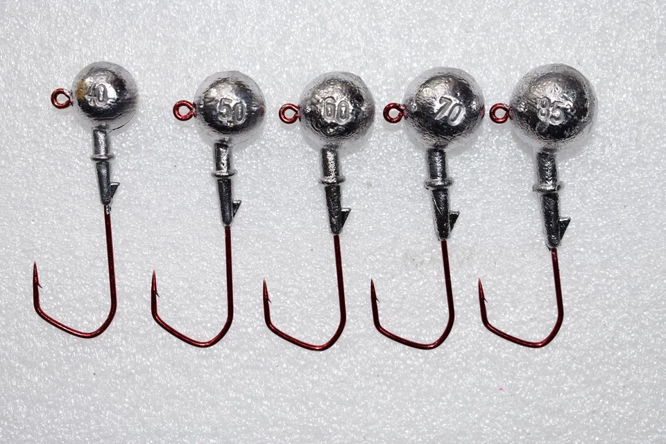 5 Stück im Set,VMC Barbarian Rundkopf Jig köpfe,Haken Größe 6/0, Dorsch,Lenk,Neu - Bild 1 von 2
