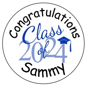 108 Class of 2024 Graduation Label Kisses Labels-Personalized-Party Favors-Seals - Picture 1 of 18