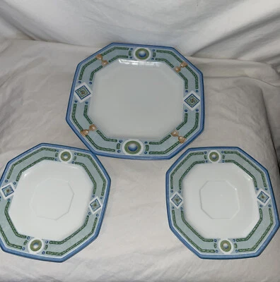 Rare Philippe Deshoulieres JARDIN ROYAL Octagonal Service Plates  Excellent! - Image 1 of 4