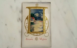 Antique Postcard "Sincere Wishes" Has A Cloth Insert Picture - Picture 1 of 4