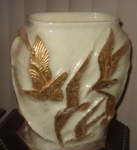 Phoenix Glass Vase Flying Seagulls Decorative Elegant Style - Picture 1 of 10