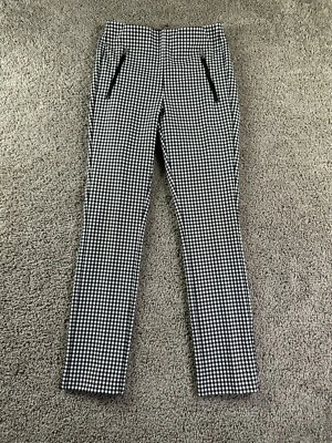 Rag & Bone Pants Womens 2 Simone Black White Check Zipper Back Business READ - Image 1 of 4