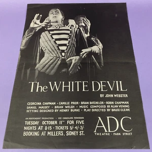 The White Devil ADC Theatre Park Street Cambridge Vintage c1950s Poster - Picture 1 of 7
