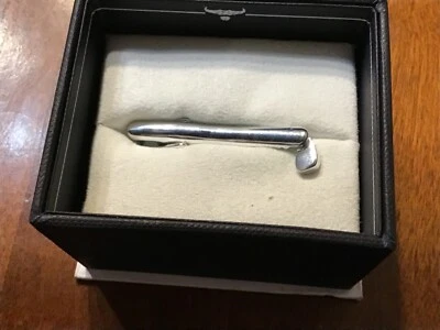 Ox & bull golf club tie clip silvertone new in box - Image 1 of 4