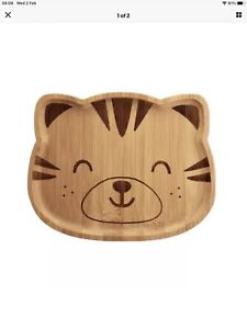 Childs Tiger Face 100% Bamboo Plate weaning Eco Planet Friendly