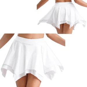 Womens Irregular Miniskirt Solid Color Elastic Waistband Skirt Party Costume - Picture 1 of 12