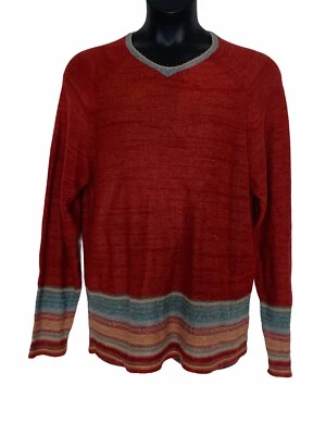 Suéter feminino The Territory Ahead vermelho laranja gola V tamanho M - Imagem 1 de 4