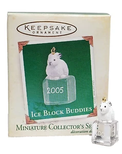 KEYEPSAKE - AMIGOS BLOQUE DE HIELO - ADORNO MINIATURA CONEJITO - 2005 - NUEVO EN CAJA - Imagen 1 de 2