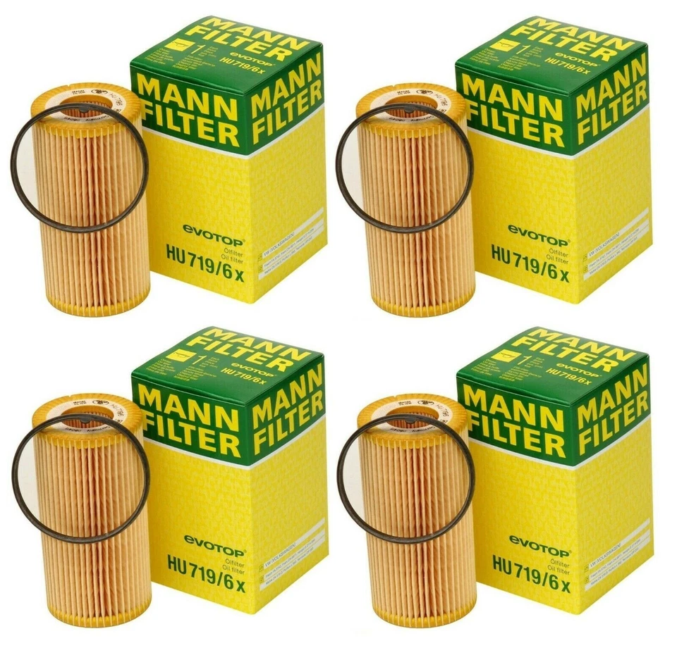 Juego de 4 filtros de aceite de motor Mann para VW Beetle Bora Eos Golf Jetta Audi A3 RS3 Foto 1 de 2